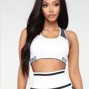 Fashion Nova black and white Sports Bra